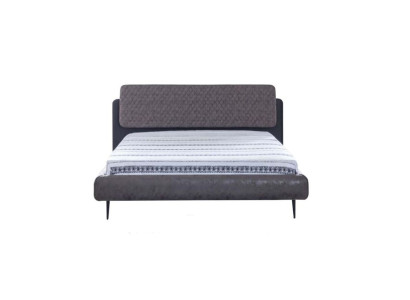 Bettrahmen Doppelbett Betten Bett 180 cm Grau Stoff Modern Schlafplatz